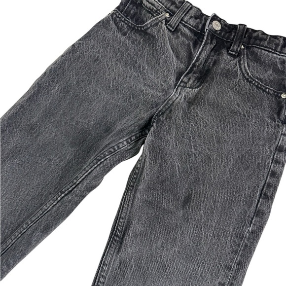 Old Navy Slouchy Straight Dark Grey Washed Out Girls Jeans Size 7 - Picture 2 of 5